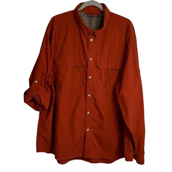 REI Other - REI Men's Button Down Nylon Shirt Sz XXL UPF 40+ Fishing Hiking Outdoors Rust